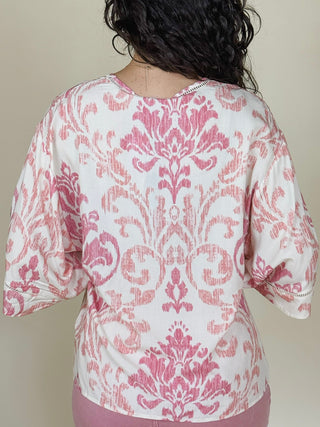 Evie Elbow Sleeve V-Neck Blouse