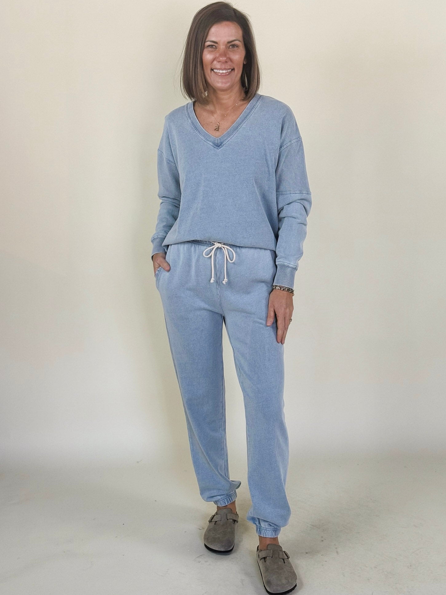 [Z Supply] Delphine Knit Denim Sweatshirt