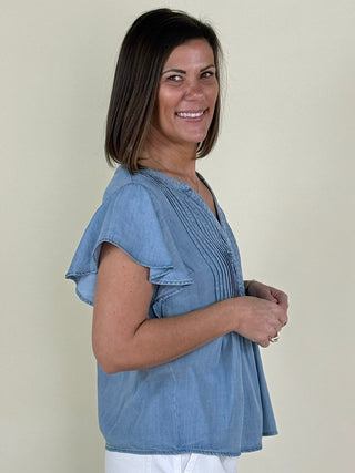 [Liverpool] Rae Flutter Sleeve Blouse