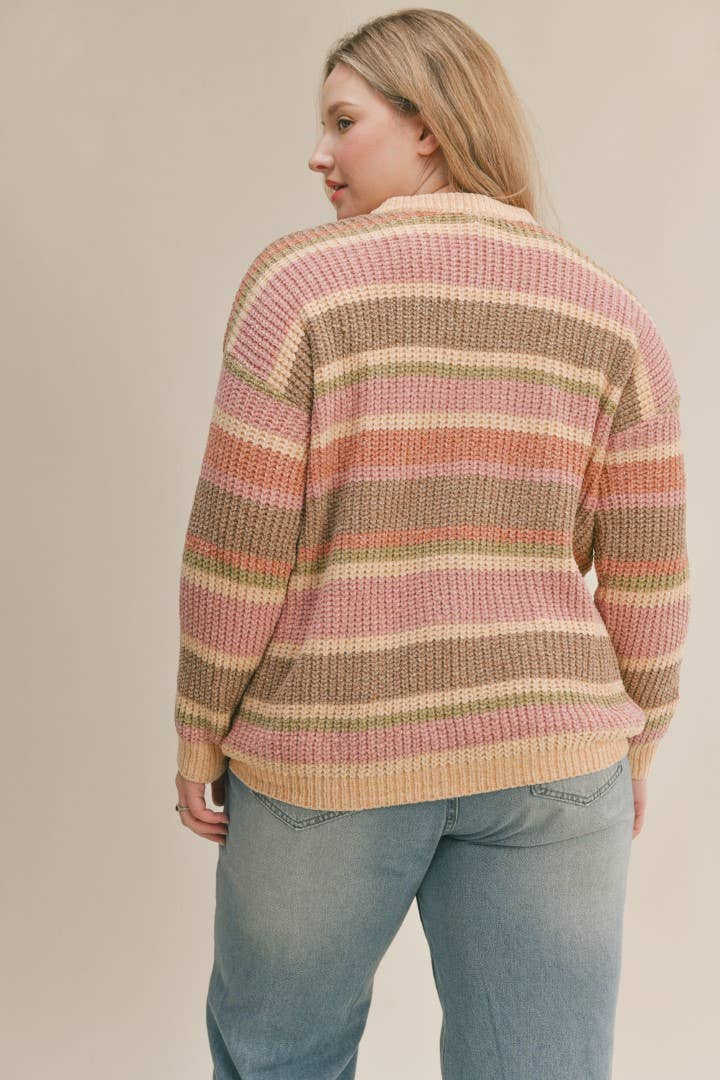 Love Club Plus Striped Sweater