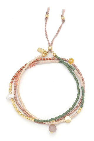 Mixed Media Wrap Bracelet/Necklace - Healing/Tourmaline/Gold