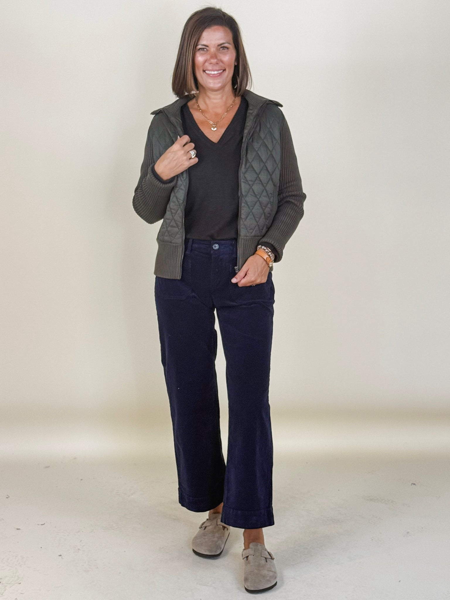 [Liverpool] Corduroy Crop Wide Leg Pant