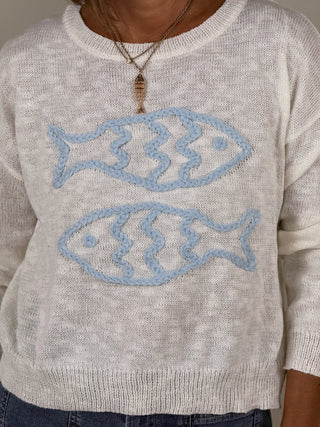 Double Fish Knit Pullover