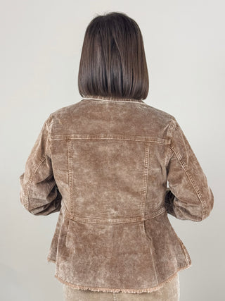Cori Washed Corduroy Peplum Jacket