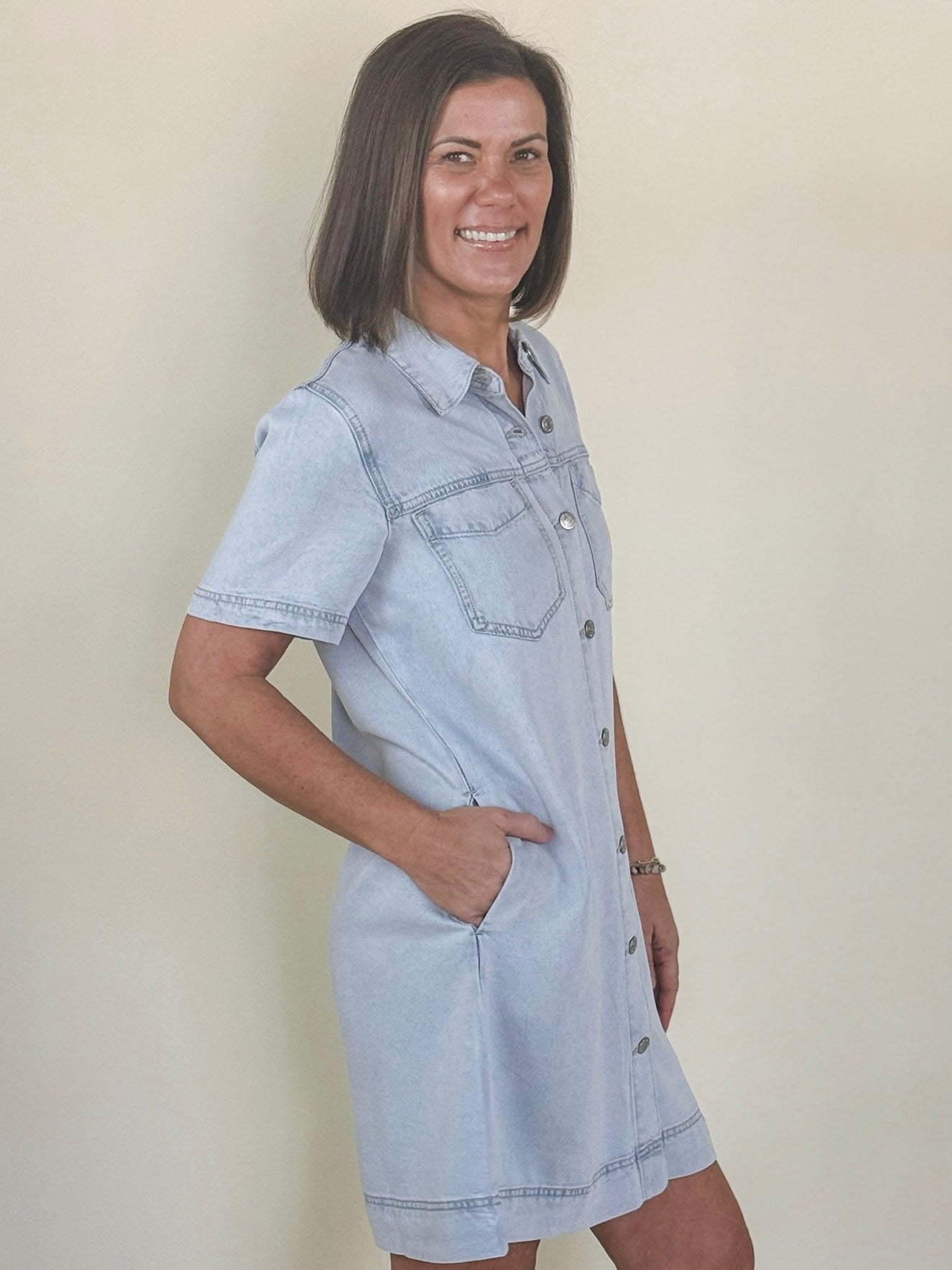 [TRIBAL] Dallas Denim Shirt Dress