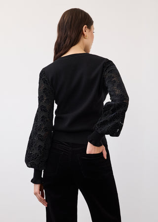 Vera Floral Lace Sleeve Sweater