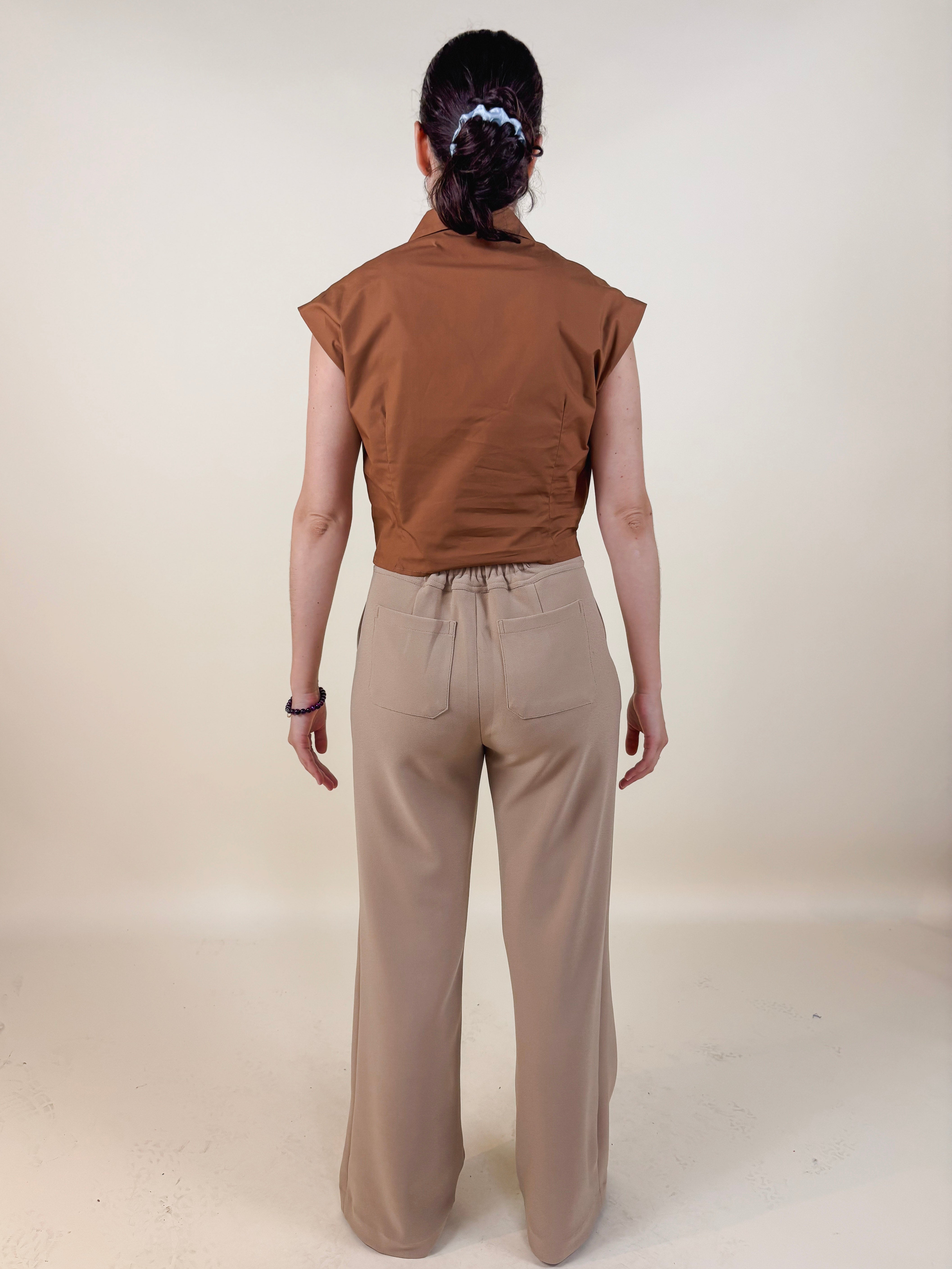 Eloise Wrap Front Poplin Top