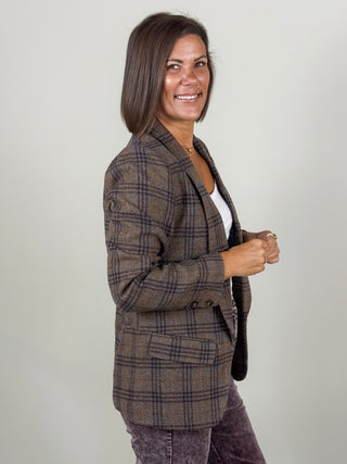 Ruth Wool Blend Plaid Blazer