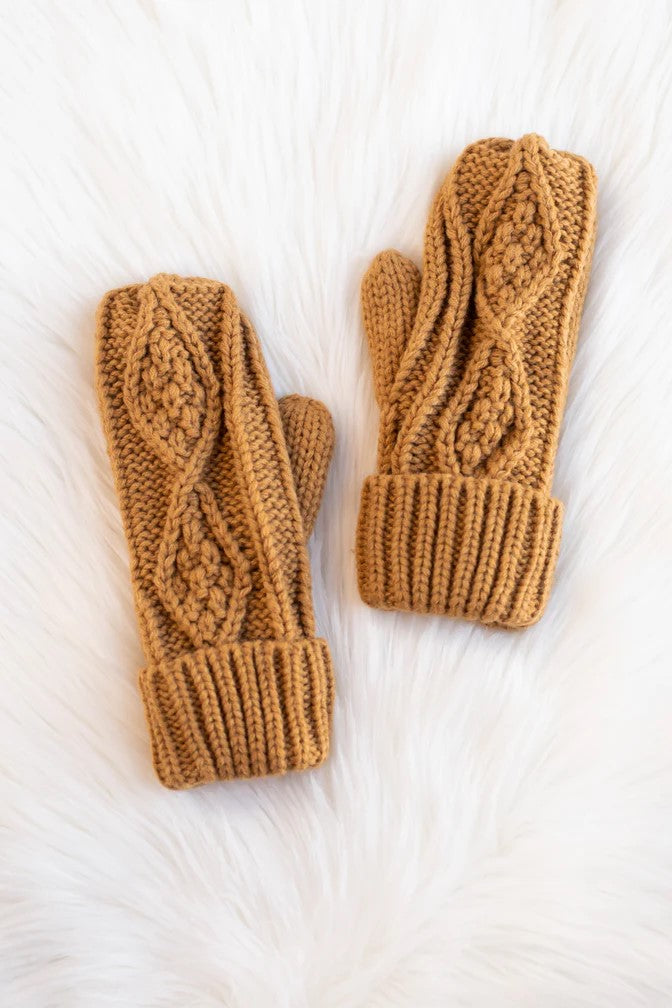 Jennifer Cable Knit Mittens