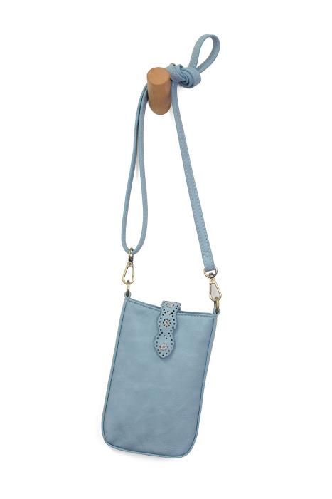 Laser Cut Daisy Phone Crossbody - Blue Sugar