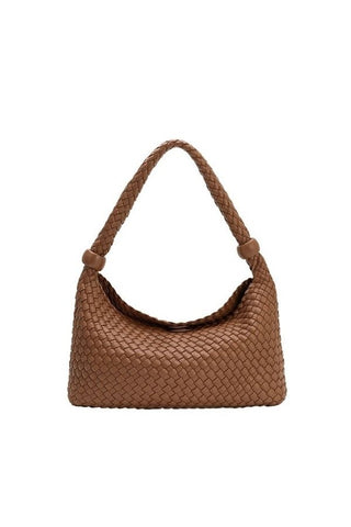 Quinn Recycled Vegan Shoulder Bag - Saddle