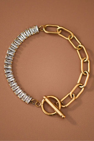18k Gold Pvd Plated Stainless Steel Toggle Chain Bracelet
