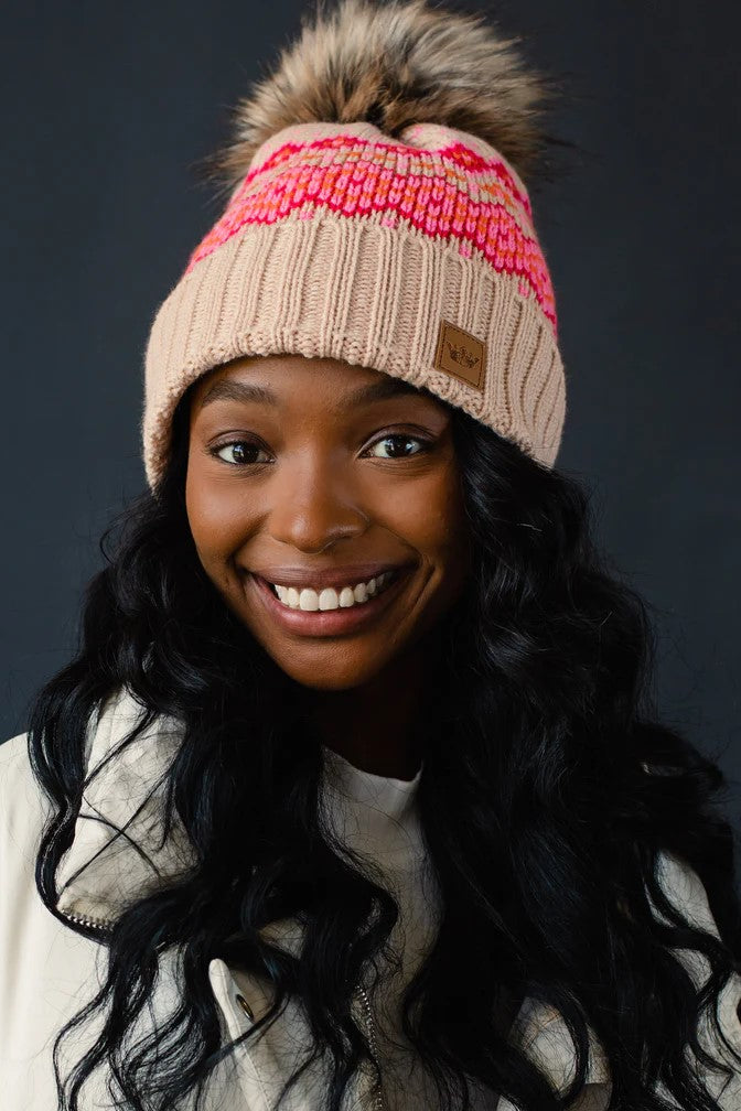 Kimmy Patterned Pom Hat