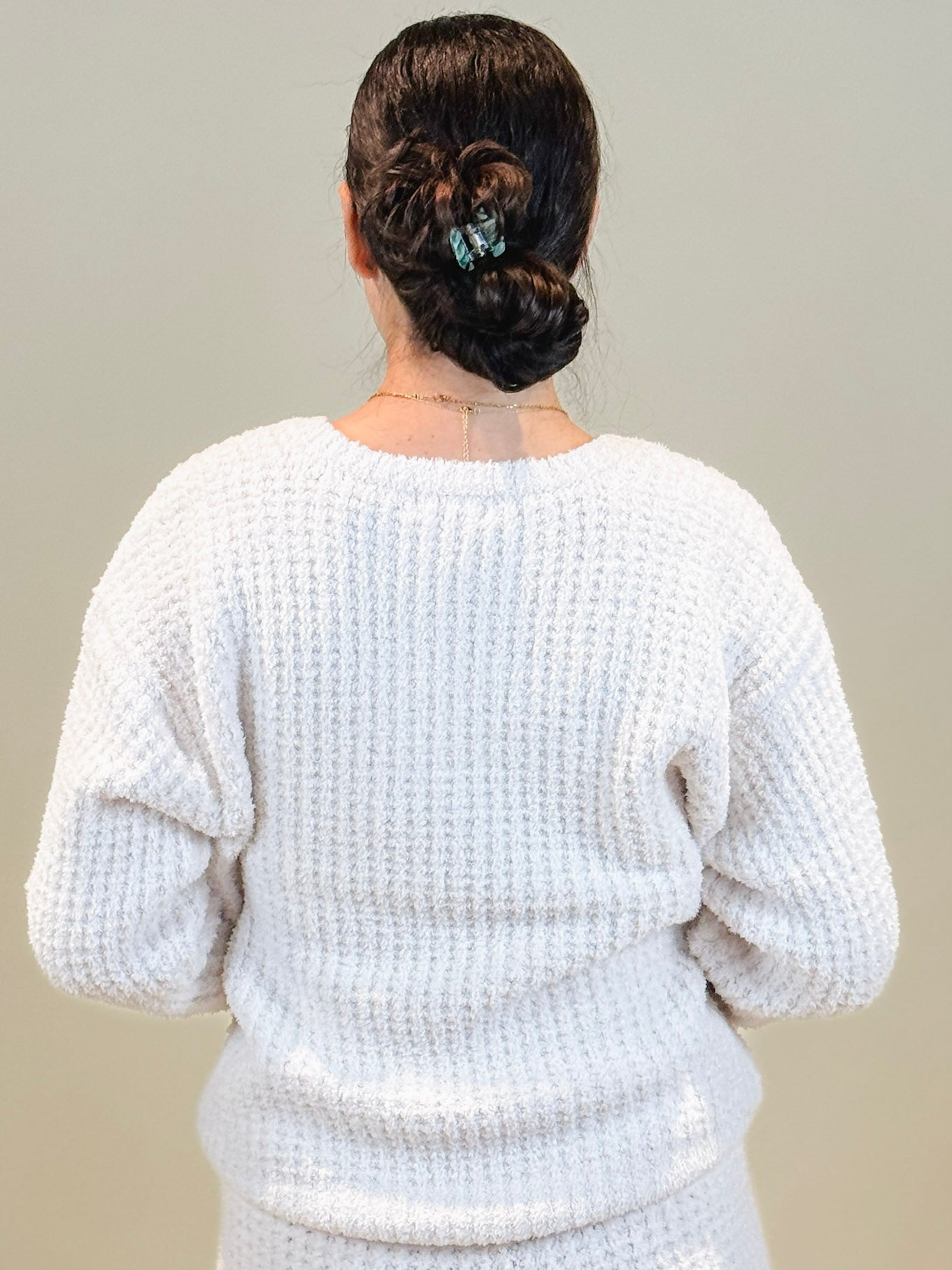 Mia Marshmallow Waffle V-Neck Lounge Set