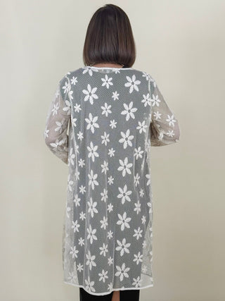 Bethany Embroidered Long Cardigan