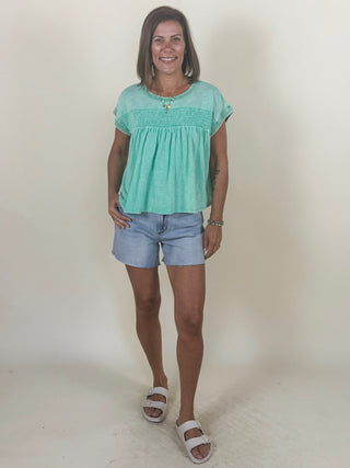 Sheila Smocked Front T-Shirt
