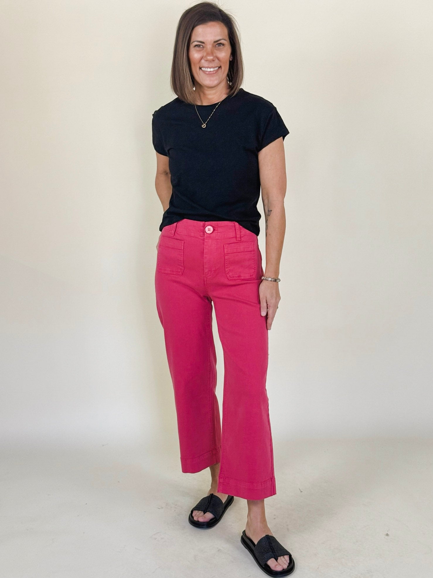 Terra Crop Woven Denim Pants