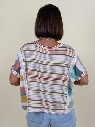 Beck French Terry Mixed Stripe Top
