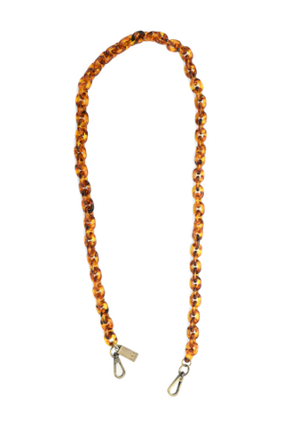 42" Faux Tortoise Shell Lucite Cable Chain Strap