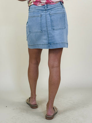 [TRIBAL] Audrey Pull-On Denim Skort