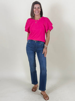 [Liverpool] Molly Knit-to-Woven Top