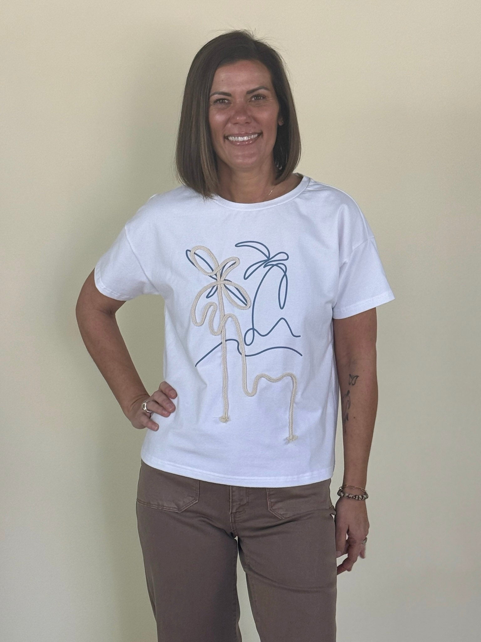 Sandy Embroidered Graphic T-Shirt