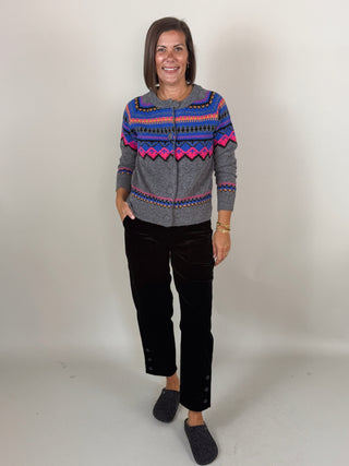 [TRIBAL] Fair Isle Button Front Cardigan