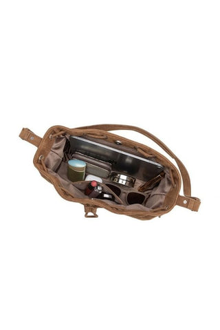 Rhuby Recycled Vegan Leather Shoulder Bag - Camel