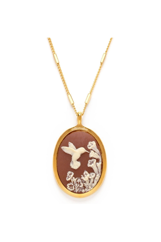 Hummingbird Vintage Cameo Necklace