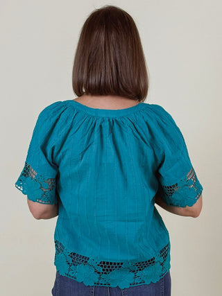 [Liverpool] Tillie Short Sleeve Lace Detail Top