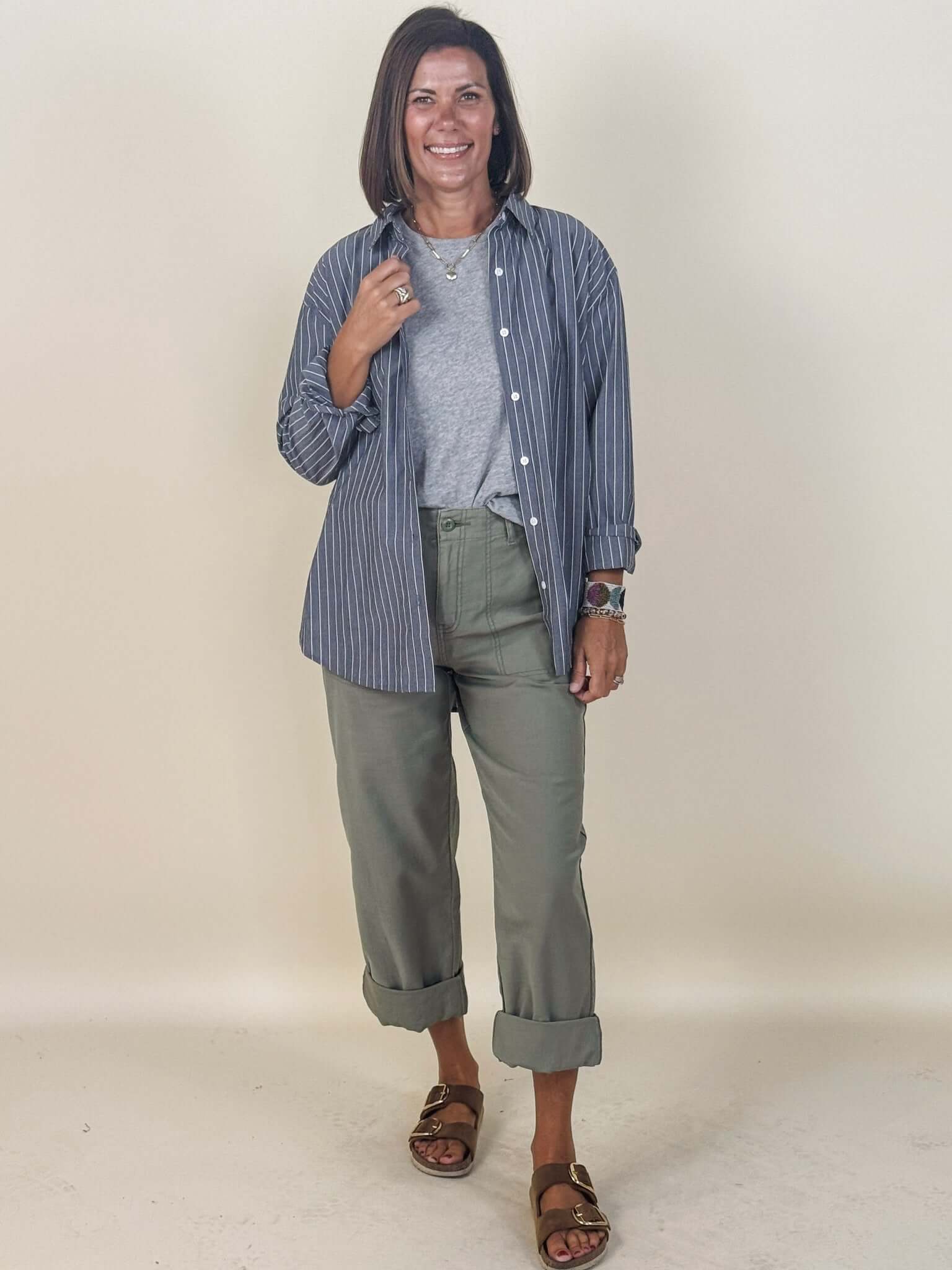 [Z Supply] Seaport Striped Poplin Shirt