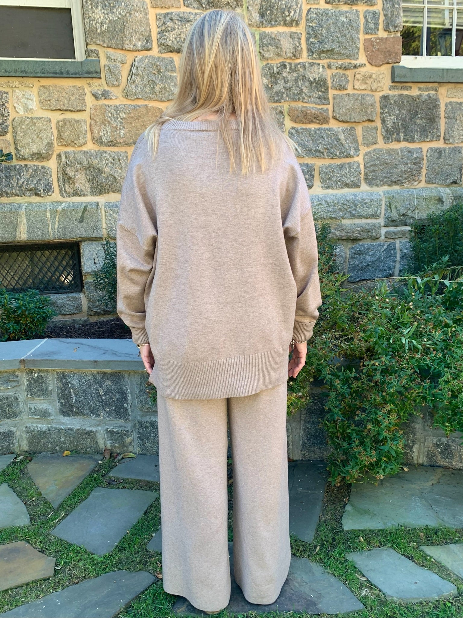 Earth Tone Comfy Wide Leg Knit Pant