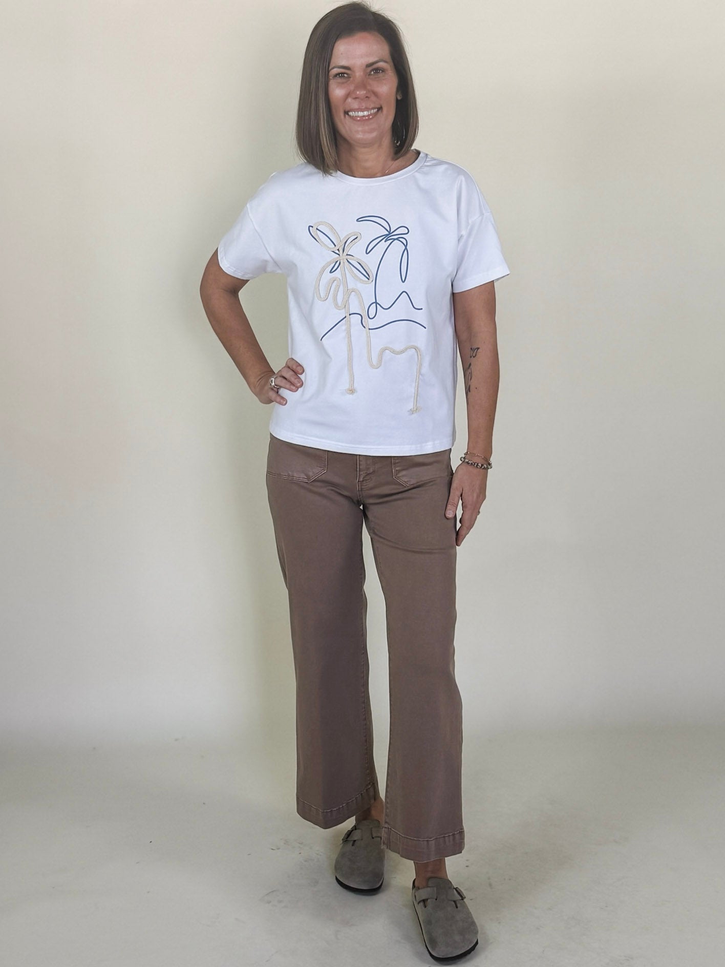 Sandy Embroidered Graphic T-Shirt