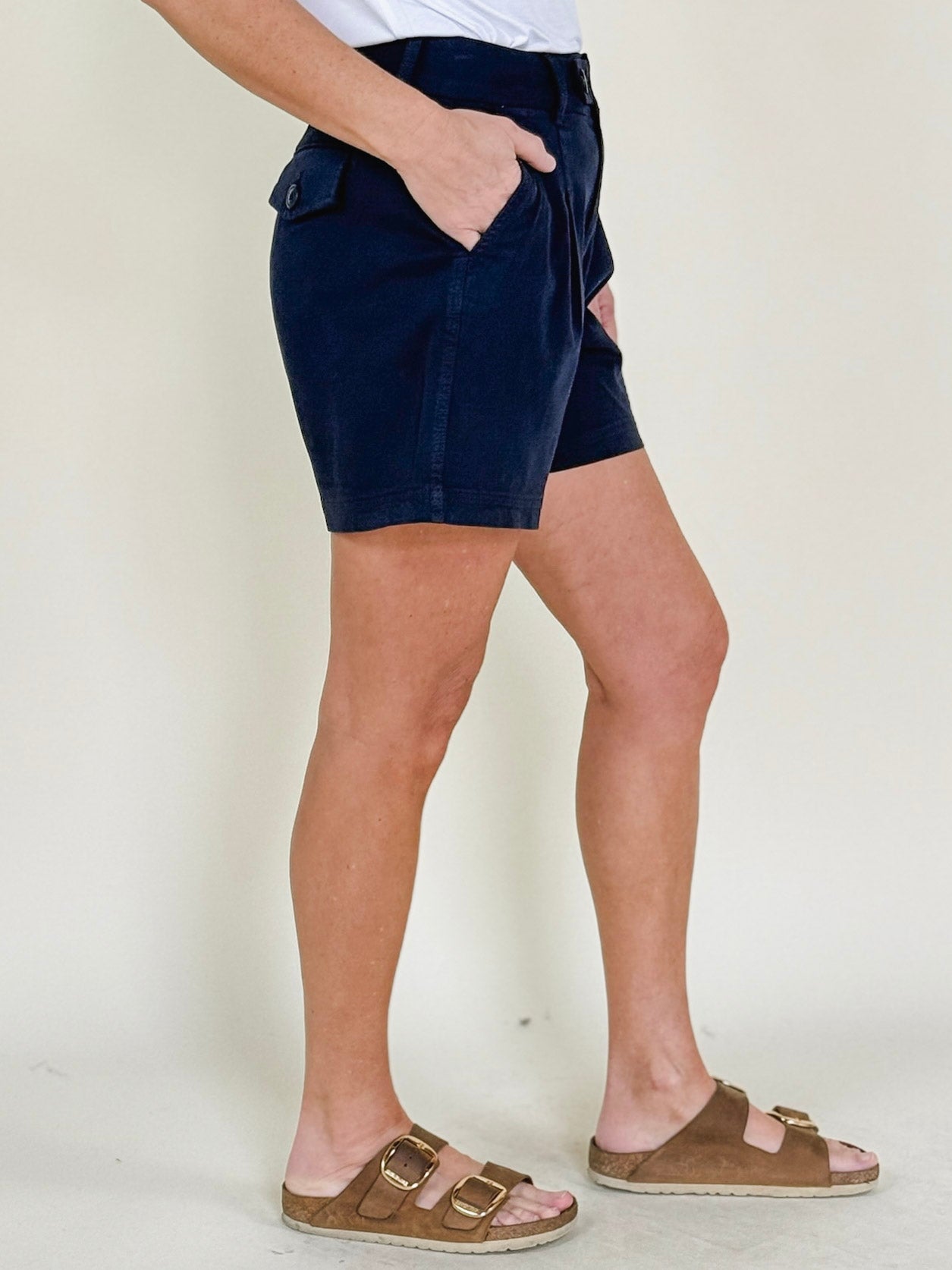 [Liverpool] Danielle Pleated Trouser Shorts, 5" Inseam