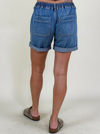 [Liverpool] Brogan Elastic Back Rolled Cuff Shorts, 5" Inseam