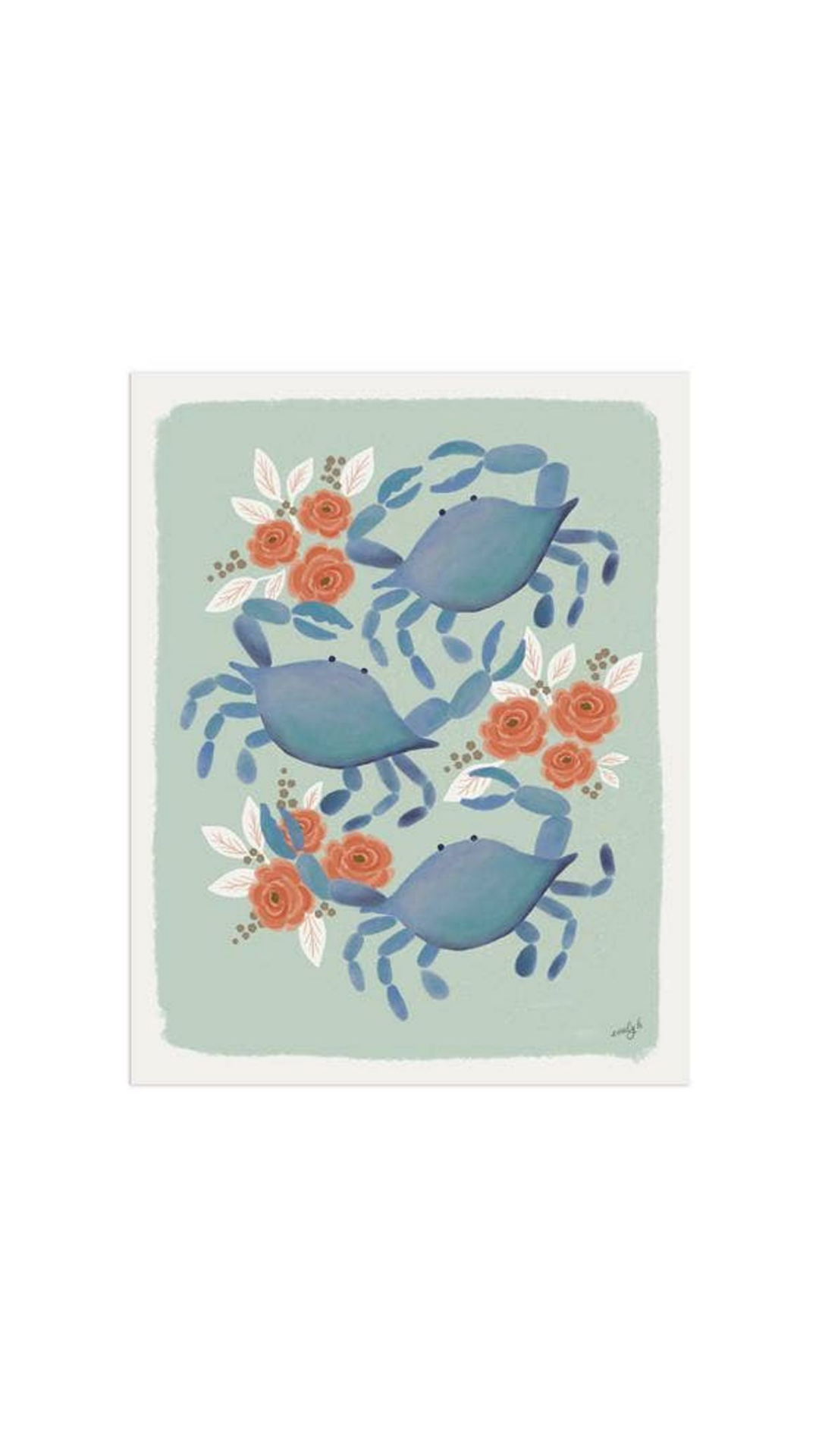 Blue Crab Trio Art Print