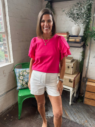 [Liverpool] Molly Knit-to-Woven Top