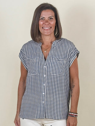 Dottie Gingham Short Sleeve Blouse