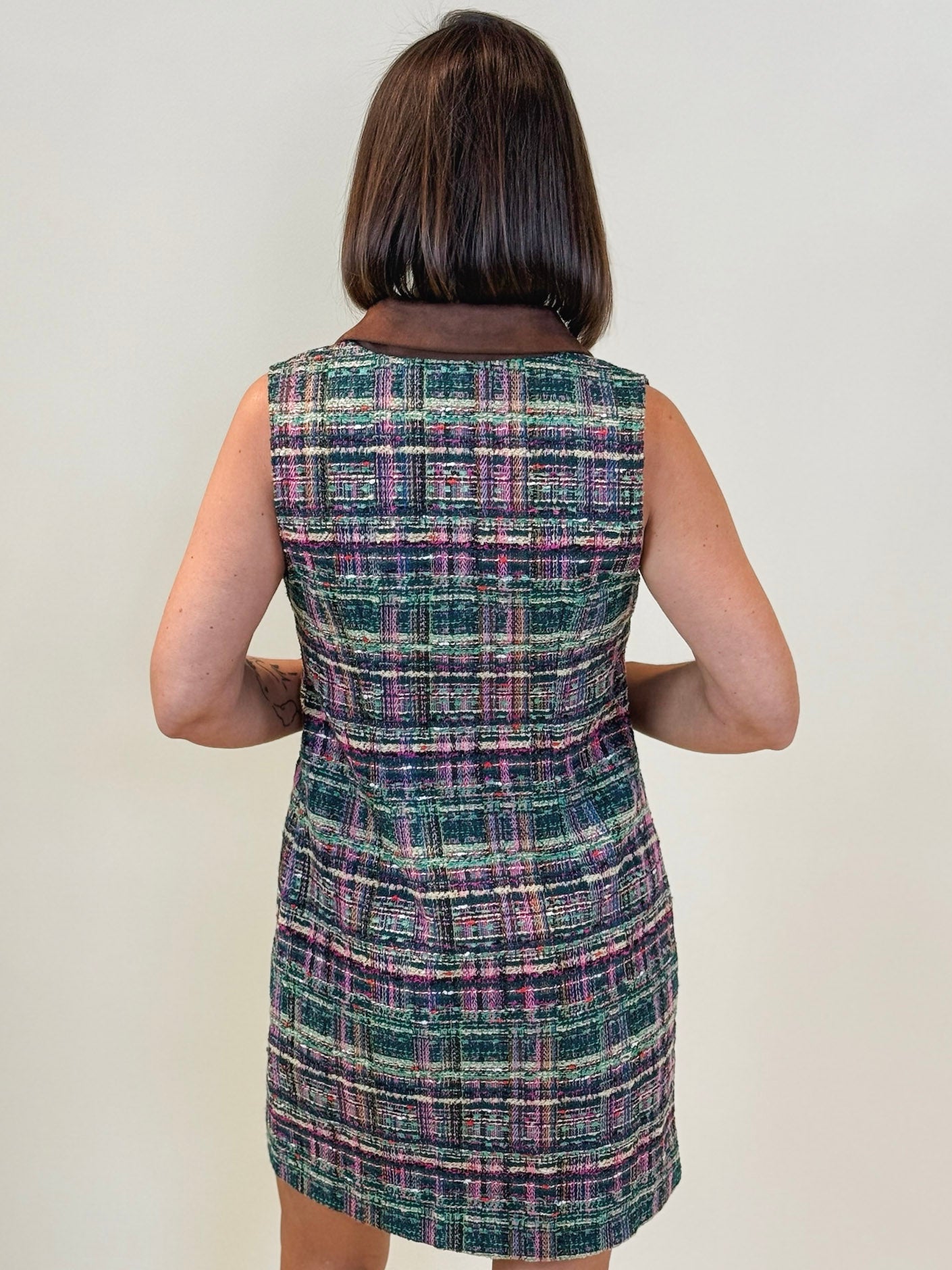 Billie Sleeveless Tweed Dress