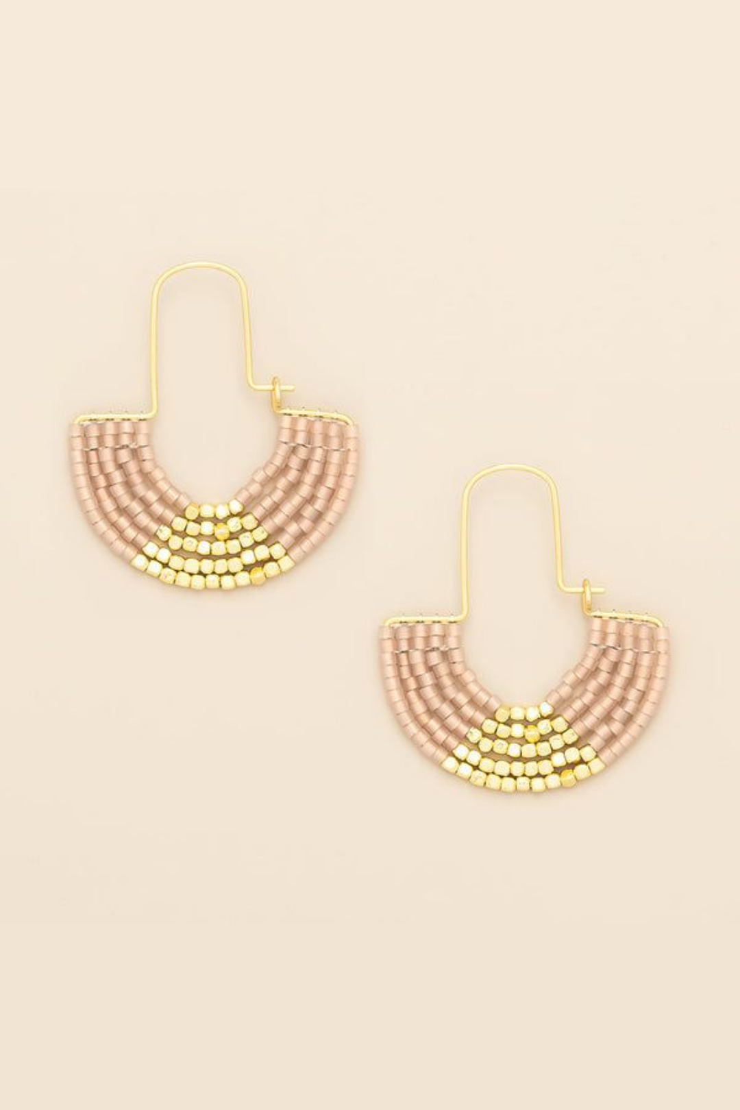 Blush/Gold Chromacolor Miyuki U-Hoop Earrings