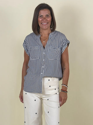 Dottie Gingham Short Sleeve Blouse