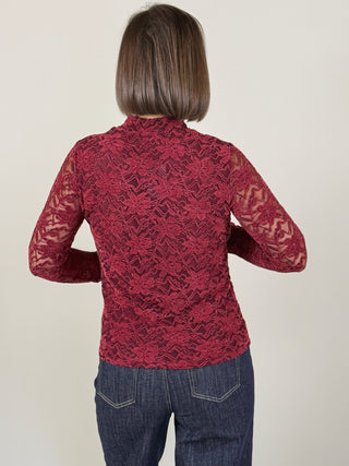 Lacey Flocked Lace Top