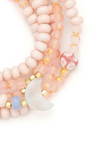 Ceramic Bead Wrap Bracelet/Necklace - Balance/Moon