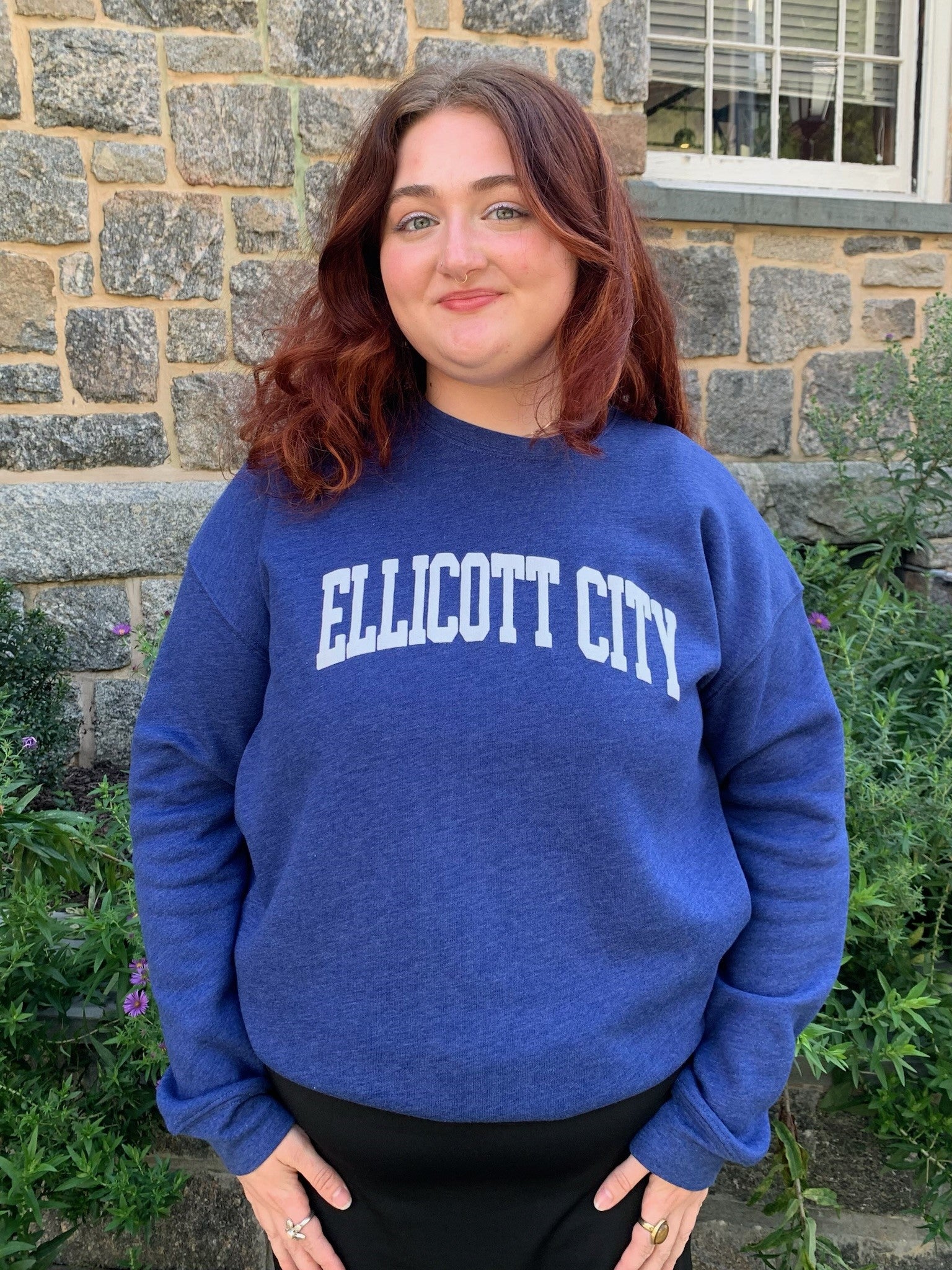 Ellicott City Puff Design Graphic Sweatshirt