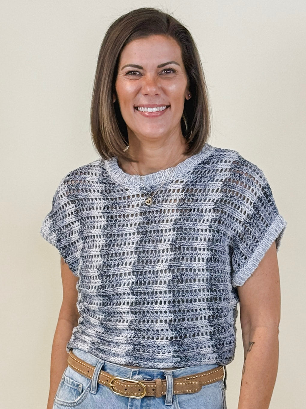 [Z Supply] Ballast Crochet Stripe Sweater Top