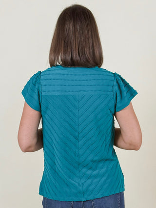 [Liverpool] Elodie Short Sleeve V-Neck Miter Top