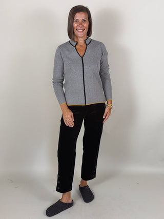 [TRIBAL] Karen Split Neck Sweater