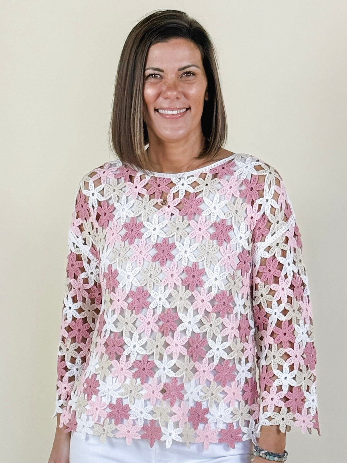 Charlie Crochet Flower Blouse