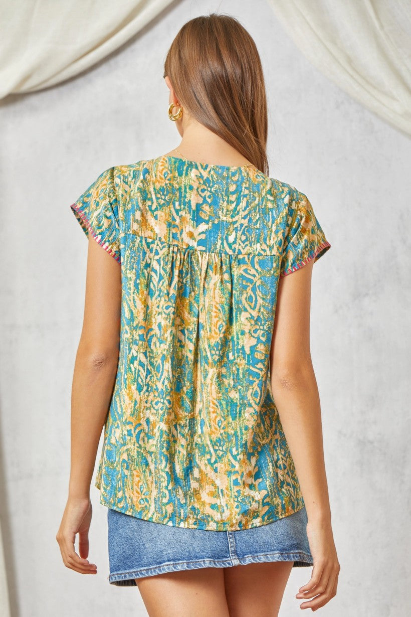 Mia Floral Embroidery Top