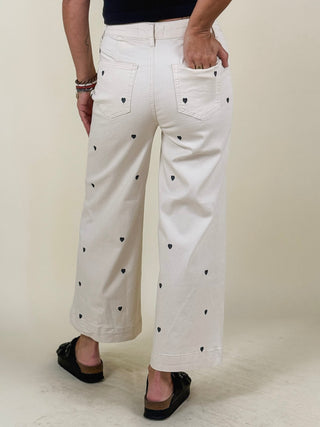 Alicia Embroidered Patch Pocket Twill Pants
